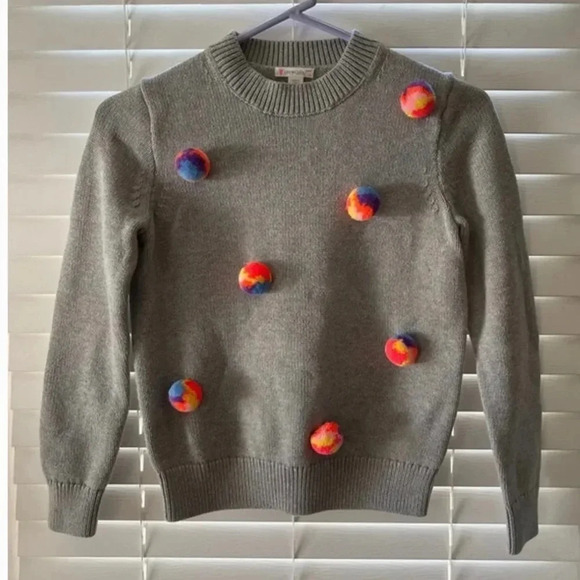 J Crewcuts Pom Pom Sweater Girl’s size 12 - Picture 1 of 5